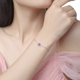 Pink Moissanite Diamond Bracelet for Women, Pass Diamond Test