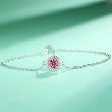 Pink Moissanite Diamond Bracelet for Women, Pass Diamond Test