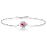 Pink Moissanite Diamond Bracelet for Women, Pass Diamond Test