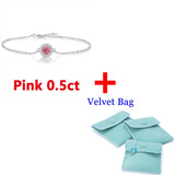 Pink Moissanite Diamond Bracelet for Women, Pass Diamond Test