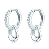 Moissanite Hoop Earrings 925 Silver D VVS1 Diamond Dangle Fine Jewelry