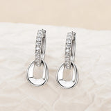 Moissanite Hoop Earrings 925 Silver D VVS1 Diamond Dangle Fine Jewelry