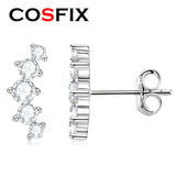 Silver Moissanite Ear Crawler Earrings for Women