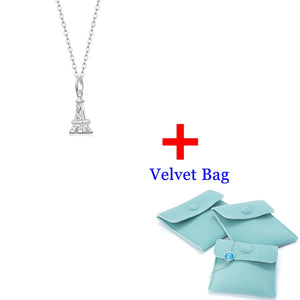 Moissanite Tower Shape Necklace 925 Sterling Silver Women's Jewelry