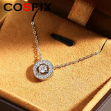 4mm Moissanite Pendant Necklace S925 Sterling Silver Collarbone Chain