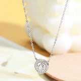4mm Moissanite Pendant Necklace S925 Sterling Silver Collarbone Chain