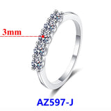 0.1ct-5ct Round Moissanite Row Ring for Women