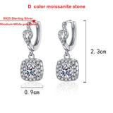 0.5ct D Moissanite Drop Earring Women Wedding Jewelry S925 Sterling Silver