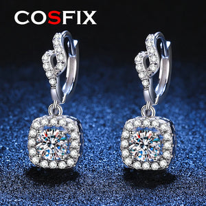 0.5ct D Moissanite Drop Earring Women Wedding Jewelry S925 Sterling Silver