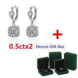 0.5ct D Moissanite Drop Earring Women Wedding Jewelry S925 Sterling Silver