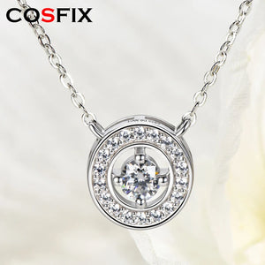0.3CT Diamond Moissanite Necklace S925 Sterling Silver Pendant Chain