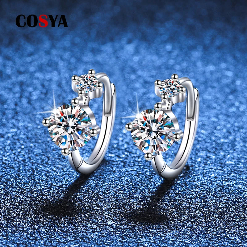 S925 Sterling Silver Full Moissanite Stud Earrings