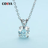 1Ct Moissanite Stone Pendant Necklaces 925 Sterling Silver Summer Jewelry