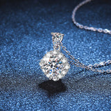 925 Sterling Silver Moissanite Pendant Necklace for Women Fine Jewelry Gift