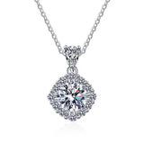 925 Sterling Silver Moissanite Pendant Necklace for Women Fine Jewelry Gift