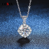 925 Sterling Silver Moissanite Pendant Necklace for Women Fine Jewelry Gift