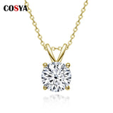 1ct Real Moissanite Pendant Necklace 925 Sterling Silver Pass Diamond Test