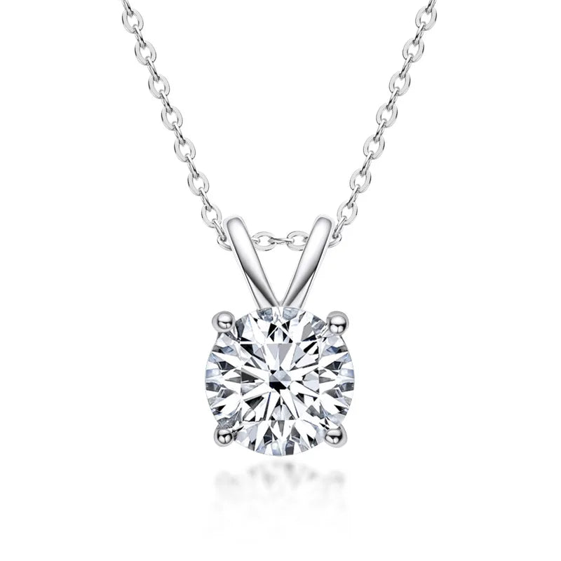 1ct Real Moissanite Pendant Necklace 925 Sterling Silver Pass Diamond Test
