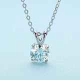 1ct Real Moissanite Pendant Necklace 925 Sterling Silver Pass Diamond Test