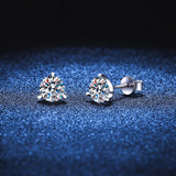 925 Silver 1ct D VVS1 Diamond Moissanite Stud Earrings Wedding Fine Jewelry