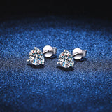 925 Silver 1ct D VVS1 Diamond Moissanite Stud Earrings Wedding Fine Jewelry