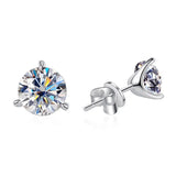 925 Silver 1ct D VVS1 Diamond Moissanite Stud Earrings Wedding Fine Jewelry