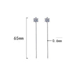 925 Silver 1ct D VVS1 Diamond Classic 6 Prong Moissanite Tassel Stud Earrings