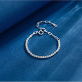 925 Silver Rainbow Created Moissanite Bracelet Women Wedding Jewelry