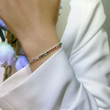 925 Silver Rainbow Created Moissanite Bracelet Women Wedding Jewelry