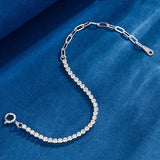 925 Silver Rainbow Created Moissanite Bracelet Women Wedding Jewelry