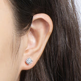 925 Silver 2.5mm Diamond Moissanite Stud Earrings Wedding Jewelry