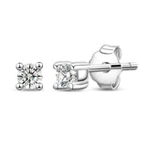 925 Silver 2.5mm Diamond Moissanite Stud Earrings Wedding Jewelry