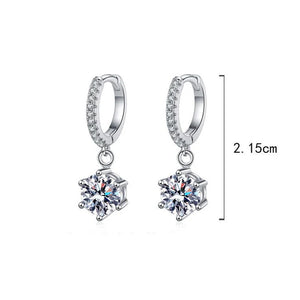925 Silver Moissanite Diamond Hoop Earrings VVS1 Women Wedding Party Jewelry
