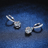 925 Silver Moissanite Diamond Hoop Earrings VVS1 Women Wedding Party Jewelry
