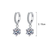 925 Silver Moissanite Diamond Hoop Earrings VVS1 Women Wedding Party Jewelry