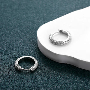 925 Silver D VVS1 Diamond & Moissanite Hoop Earrings Wedding Party Jewelry