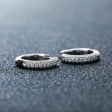 925 Silver D VVS1 Diamond & Moissanite Hoop Earrings Wedding Party Jewelry