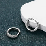 925 Silver D VVS1 Diamond & Moissanite Hoop Earrings Wedding Party Jewelry