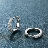 925 Silver D VVS1 Diamond & Moissanite Hoop Earrings Wedding Party Jewelry