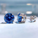 925 Silver High Carbon Stud Earrings with AAAAA Zircon Diamond for Party