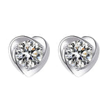 925 Silver Moissanite Diamond Pendant Necklace Love Earrings Plated 18k