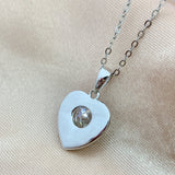 925 Silver Moissanite Diamond Pendant Necklace Love Earrings Plated 18k