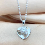 925 Silver Moissanite Diamond Pendant Necklace Love Earrings Plated 18k