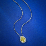 925 Silver Plated 18k Water Drop Necklace 1.85ct Diamond Pendant