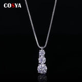 925 Silver Moissanite Pendant Necklace 1.7Ct for Women