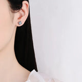 Stud Moissanite Earrings 925 Sterling Silver Wedding Party Fine Jewelry