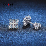 Stud Moissanite Earrings 925 Sterling Silver Wedding Party Fine Jewelry