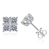 Stud Moissanite Earrings 925 Sterling Silver Wedding Party Fine Jewelry