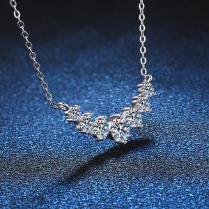 Moissanite Necklace S925 Sliver Pendant Pt950 Necklace 1.7Ct Wedding Gift