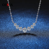 Moissanite Necklace S925 Sliver Pendant Pt950 Necklace 1.7Ct Wedding Gift